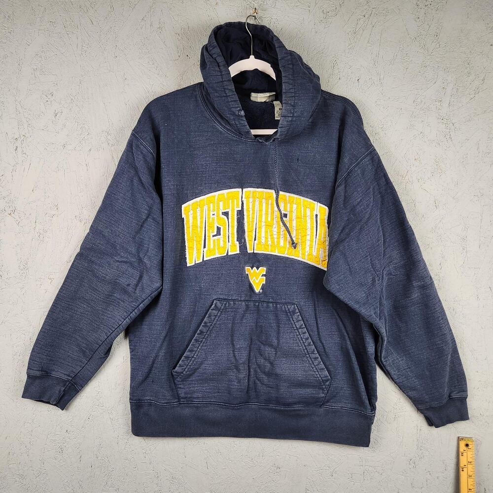 Vintage West Virginia Mountaineers Sweatshirt Mens XL Blue NCAA Football Hoodie